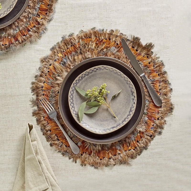 Two's Company Set of 6 Pheasant Park Round Decorative Mats - Image 4